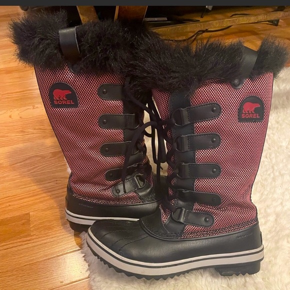 Sorel Joan of Arctic Pink & Black Size 7.5 - Picture 1 of 1